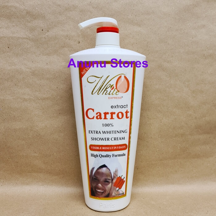 White Express Carrot Extract Extra Whitening Shower Cream - 1200ml